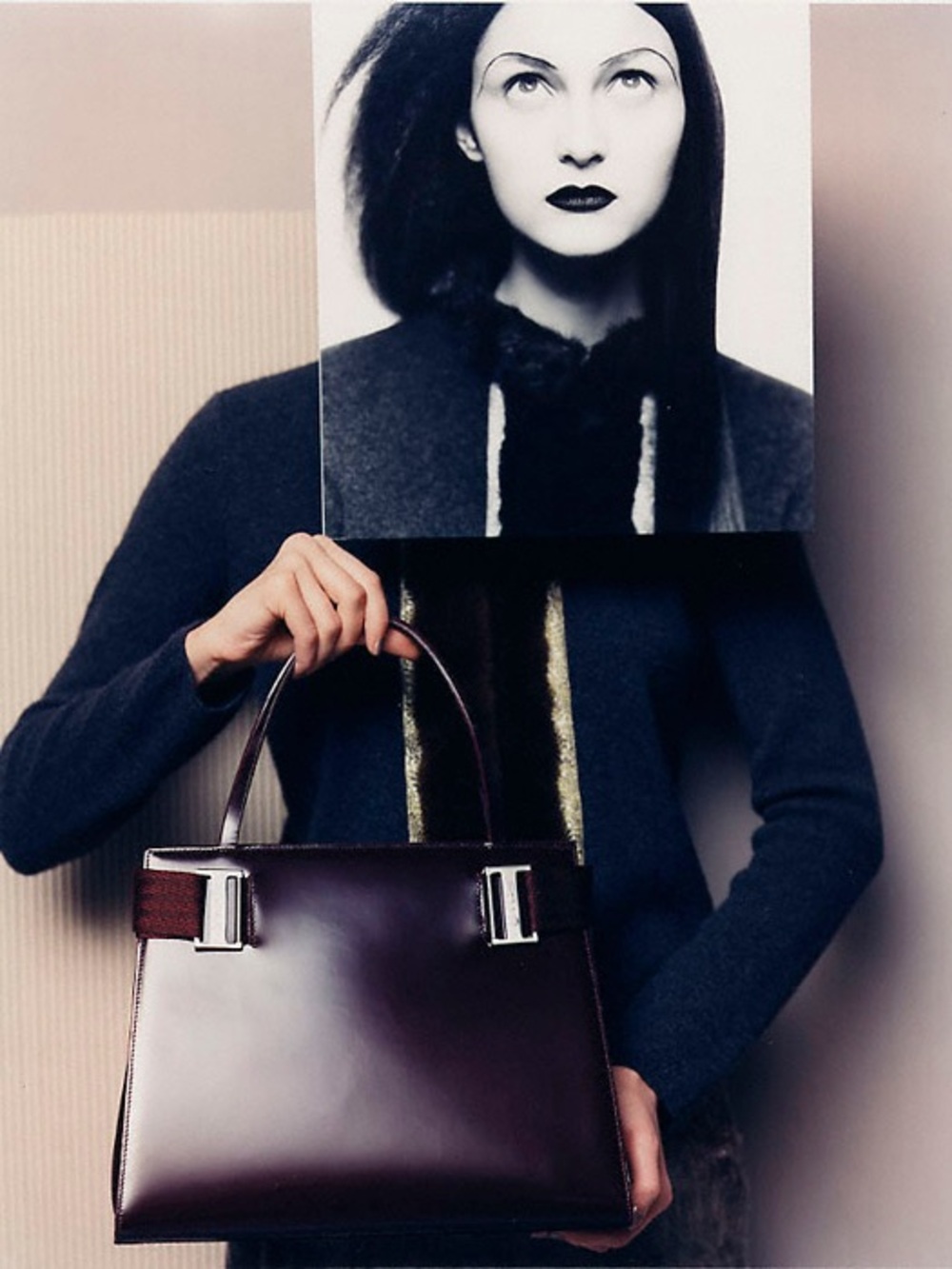 Etro 1999 Burgundy Patent Leather Shoulder/Tote Bag